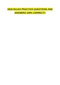 HESI NCLEX PRACTICE QUESTIONS AND ANSWERS 100&percnt; CORRECT&excl;&excl;