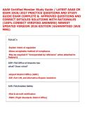 AAAE Certified Member Study Guide &sol; LATEST AAAE CM &NewLine;EXAM 2026&sol;2027 PRACTICE QUESTIONS AND STUDY &NewLine;GUIDE EXAM COMPLETE &  APPROVED QUESTIONS AND &NewLine;CORRECT DETAILED SOLUTIONS WITH RATIONALES &NewLine;&lpar;100&percnt; CORRECT VERIFIED ANSWERS&rpar; NEWEST &NewLine;UPDATED VERSION 2026 E