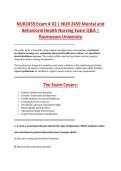 NUR2459 Exam 4 V2 &vert; NUR 2459 Mental and &NewLine;Behavioral Health Nursing Exam Q&A &vert; &NewLine;Rasmussen University