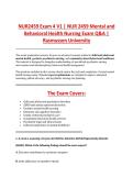 NUR2459 Exam 4 V1 &vert; NUR 2459 Mental and &NewLine;Behavioral Health Nursing Exam Q&A &vert; &NewLine;Rasmussen University