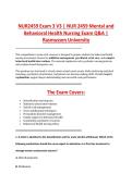 NUR2459 Exam 3 V3 &vert; NUR 2459 Mental and &NewLine;Behavioral Health Nursing Exam Q&A &vert; &NewLine;Rasmussen University