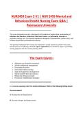 NUR2459 Exam 3 V1&ndash;V3 &vert; NUR 2459 Exam 1 V1&ndash;V3 &vert; Mental and Behavioral Health Nursing &vert; Rasmussen University &vert; Complete Exam Bundle with Detailed Verified Answers