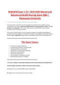 NUR2459 Exam 1 V1&ndash;V3 &vert; NUR 2459 Exam 1 V1&ndash;V3 &vert; Mental and Behavioral Health Nursing &vert; Rasmussen University &vert; Complete Exam Bundle with Detailed Verified Answers