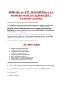NUR2459 Exam 4 V1&ndash;V3 &vert; NUR 2459 Exam 1 V1&ndash;V3 &vert; Mental and Behavioral Health Nursing &vert; Rasmussen University &vert; Complete Exam Bundle with Detailed Verified Answers