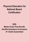 Physical Education for National Board Certification Final Test Study Guide & Practice Questions PDF &lpar;2026&ndash;2027&rpar;