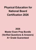 Physical Education for National Board Certification 2026 Exam Study Guide & Practice Questions PDF