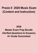 Praxis II Music Exam &lpar;Content and Instruction&rpar; 2026 Study Guide & Practice Questions PDF
