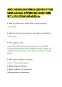 ANCC NURSE EXECUTIVE CERTIFICATION &NewLine;NEBC ACTUAL PAPER 2026 QUESTIONS &NewLine;WITH SOLUTIONS GRADED A&plus;