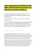 ANCC NURSE EXECUTIVE CERTIFICATION &NewLine;NEBC CERTIFICATION EVALUATION 2026 &NewLine;PRACTICE SOLUTIONS GRADED A&plus; 