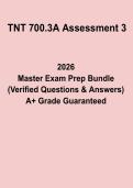 TNT 700&period;3A Assessment 3 2026 Study Guide & Practice Questions PDF
