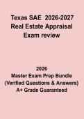Texas SAE 2026&ndash;2027 Real Estate Appraisal Exam Review Study Guide & Practice Questions PDF