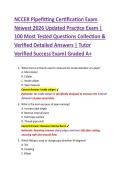 NCCER Pipefitting Certification Exam &NewLine;Newest 2026 Updated Practice Exam &vert; &NewLine;100 Most Tested Questions Collection & &NewLine;Verified Detailed Answers &vert; Tutor &NewLine;Verified Success Exam&rpar; Graded A&plus;