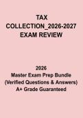 Tax Collection 2026&ndash;2027 Exam Review Study Guide & Practice Questions PDF