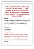 CRITICAL CARE HESI NEWEST 2026 ACTUAL EXAM TEST BANK &vert; 100&plus; VERIFIED QUESTIONS & ANSWERS