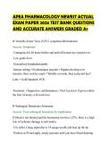 APEA PHARMACOLOGY NEWEST ACTUAL &NewLine;EXAM PAPER 2026 TEST BANK QUESTIONS &NewLine;AND ACCURATE ANSWERS GRADED A&plus; 
