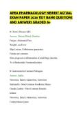APEA PHARMACOLOGY NEWEST ACTUAL &NewLine;EXAM PAPER 2026 TEST BANK QUESTIONS &NewLine;AND ANSWERS GRADED A&plus;