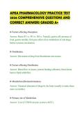 APEA PHARMACOLOGY PRACTICE TEST &NewLine;2026 COMPREHENSIVE QUESTIONS AND &NewLine;CORRECT ANSWERS GRADED A&plus;