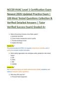 NCCER HVAC Level 1 Certification Exam &NewLine;Newest 2026 Updated Practice Exam &vert; &NewLine;100 Most Tested Questions Collection & &NewLine;Verified Detailed Answers &vert; Tutor &NewLine;Verified Success Exam&rpar; Graded A&plus;