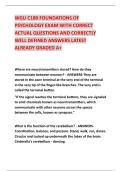 WGU C180 FOUNDATIONS OF &NewLine;PSYCHOLOGY EXAM WITH CORRECT &NewLine;ACTUAL QUESTIONS AND CORRECTLY &NewLine;WELL DEFINED ANSWERS LATEST &NewLine;ALREADY GRADED A&plus; 