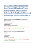 NCCER Electrical Level 2 Certification &NewLine;Exam Newest 2026 Updated Practice &NewLine;Exam &vert; 100 Most Tested Questions &NewLine;Collection & Verified Detailed Answers &vert; &NewLine;Tutor Verified Success Exam&rpar; Graded A&plus;