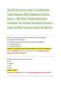 NCCER Electrical Level 1 Certification &NewLine;Exam Newest 2026 Updated Practice &NewLine;Exam &vert; 100 Most Tested Questions &NewLine;Collection & Verified Detailed Answers &vert; &NewLine;Tutor Verified Success Exam&rpar; Graded A&plus; 