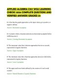 APPLIED ALGEBRA C957 WGU LEARNING &NewLine;CHECKS 2026 COMPLETE QUESTIONS AND &NewLine;VERIFIED ANSWERS GRADED A&plus; 