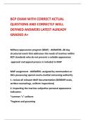 BCP EXAM WITH CORRECT ACTUAL &NewLine;QUESTIONS AND CORRECTLY WELL &NewLine;DEFINED ANSWERS LATEST ALREADY &NewLine;GRADED A&plus; 