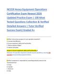 NCCER Heavy Equipment Operations &NewLine;Certification Exam Newest 2026 &NewLine;Updated Practice Exam &vert; 100 Most &NewLine;Tested Questions Collection & Verified &NewLine;Detailed Answers &vert; Tutor Verified &NewLine;Success Exam&rpar; Graded A&plus;