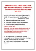 SERE 100&period;2 LEVEL A SERE EDUCATION&NewLine;AND TRAINING IN SUPPORT OF THE CODE&NewLine;OF CONDUCT &lpar;FOUO&rpar; &lpar;4 HRS&rpar; MILITARY&NewLine;PRE TEST