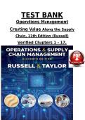 Test Bank Operations Management Creating Value Along the Supply Chain 11th Edition Chapters 1-17 by Roberta S Russell Bernard W Taylor ISBN 9781119905677 A&plus;&NewLine;