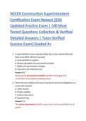 NCCER Construction Superintendent &NewLine;Certification Exam Newest 2026 &NewLine;Updated Practice Exam &vert; 100 Most &NewLine;Tested Questions Collection & Verified &NewLine;Detailed Answers &vert; Tutor Verified &NewLine;Success Exam&rpar; Graded A&plus;