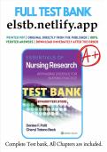 Essentials of Nursing Research &lpar;10th Ed&period;&rpar; &ndash; Polit & Beck Test Bank