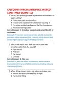 CALIFORNIA PARK MAINTENANCE WORKER&NewLine;EXAM &lpar;PMW EXAM&rpar; TEST