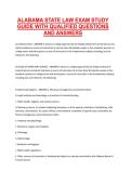 Alabama State Law Exam Study Guide with Qualified Questions and Answers for Licensing Exam Preparation