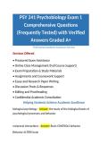 PSY 241 Psychobiology Exam 1 Comprehensive Questions &lpar;Frequently Tested&rpar; with Verified Answers Graded A&plus;