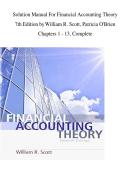 Solution Manual For Financial Accounting Theory 7th Edition by William R&period; Scott&comma; Patricia O'Brien Chapters 1 - 13&comma; Complete 