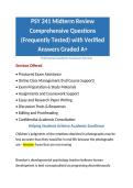 PSY 241 Midterm Review Comprehensive Questions &lpar;Frequently Tested&rpar; with Verified Answers Graded A&plus;