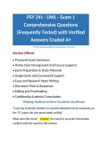 PSY 241 - UWL - Exam 1 Comprehensive Questions &lpar;Frequently Tested&rpar; with Verified Answers Graded A&plus;