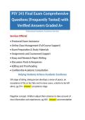 PSY 241 Final Exam Comprehensive Questions &lpar;Frequently Tested&rpar; with Verified Answers Graded A&plus;