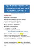 PSY 241 Exam Comprehensive Questions &lpar;Frequently Tested&rpar; with Verified Answers Graded A&plus; Package Deal