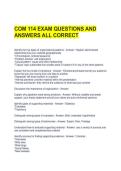 COM 114 EXAM QUESTIONS AND ANSWERS ALL CORRECT
