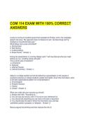 COM 114 EXAM WITH 100&percnt; CORRECT ANSWERS 