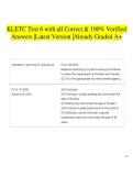 KLETC Test 6 with all Correct & 100&percnt; Verified Answers &vert;Latest Version &vert;Already Graded A&plus;