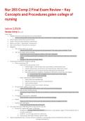Nur 283 Comp 2 Final Exam Review - Key&NewLine;Concepts and Procedures galen college of&NewLine;nursing  Questions and Answers Best rated A&plus; Guaranteed Success Latest Update