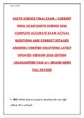 EARTH SCIENCE FINAL EXAM STUDY GUIDE & PRACTICE TEST