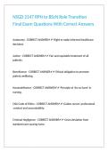 NSGD 2147 RPN to BScN Role Transition Final Exam Questions With Correct Answers&period;
