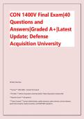 CON 1400V Final Exam&vert;40 &NewLine;Questions and &NewLine;Answers&vert;Graded A&plus;&vert;Latest &NewLine;Update&semi; Defense &NewLine;Acquisition University