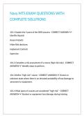 Navy MTS EXAM QUESTIONS WITH COMPLETE SOLUTIONS