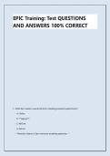 EPIC Training&colon; Test QUESTIONS &NewLine;AND ANSWERS 100&percnt; CORRECT