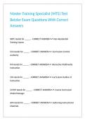 Master Training Specialist &lpar;MTS&rpar; Test Betzler Exam Questions With Correct Answers